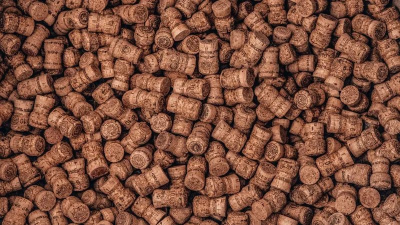 Close-up of a pile of wine corks
